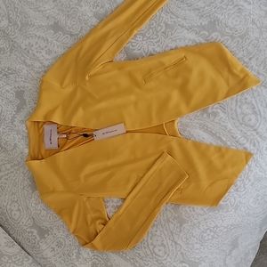 BCBGeneration straight fit open front Tuxedo Blazer Marigold